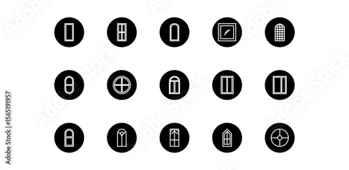 window sill icon pack illustration