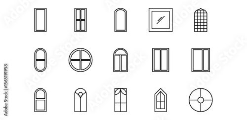 window sill icon pack illustration
