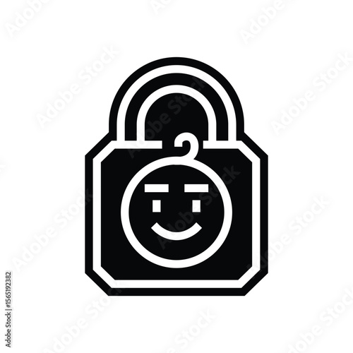 child lock feature glyph icon vector illustration