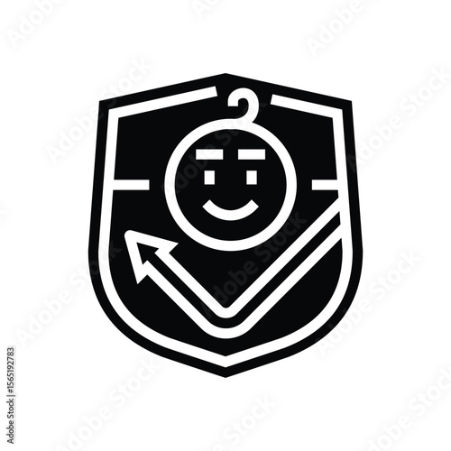 childproof locking system glyph icon vector illustration
