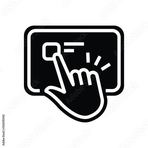 touchscreen control glyph icon vector illustration