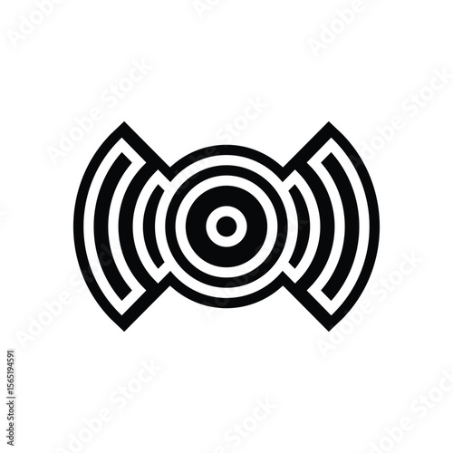 built speakers glyph icon vector illustration