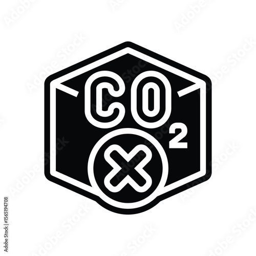 carbon neutral product glyph icon vector illustration