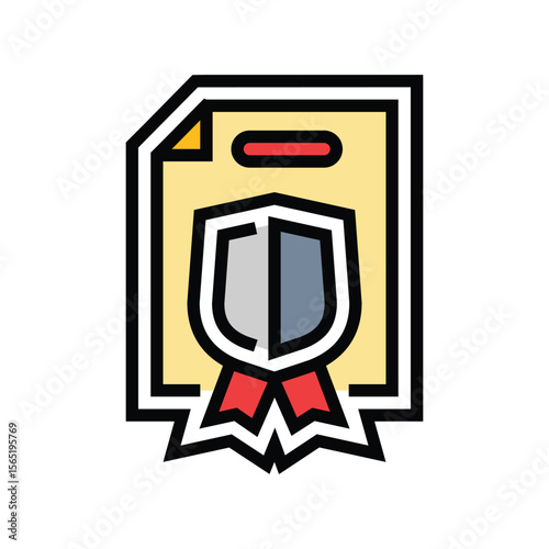safety certification color icon vector illustration
