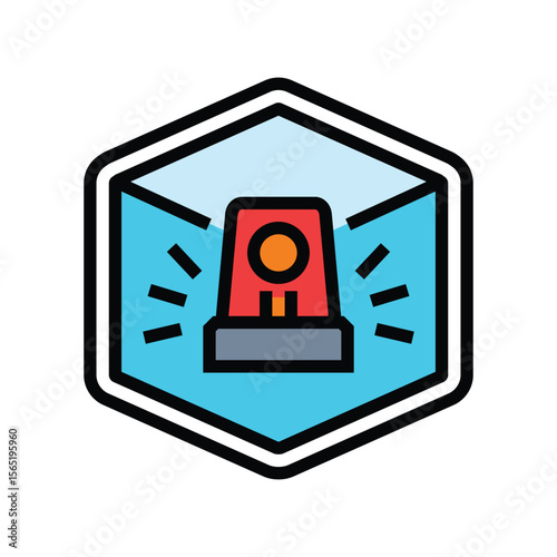 built alarm color icon vector illustration