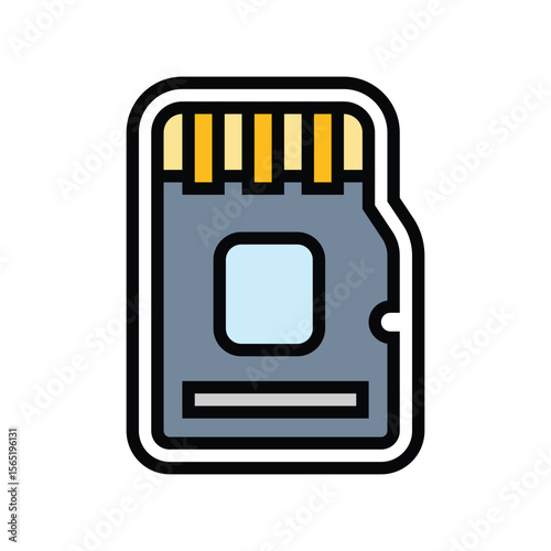 built memory color icon vector illustration