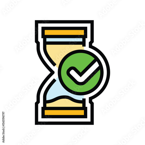 time saving color icon vector illustration