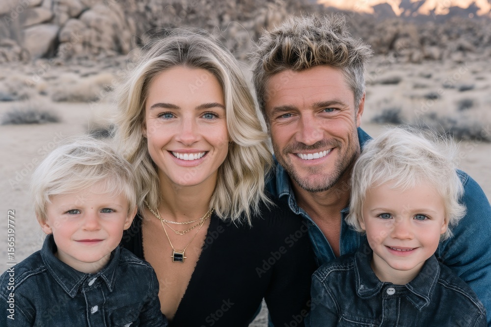 Fototapeta premium This moving image portrays a family engaged in a moment of solemn reflection and prayer, kneeling together with an open Bible in close proximity, radiating an aura of love, unity, and reverence as