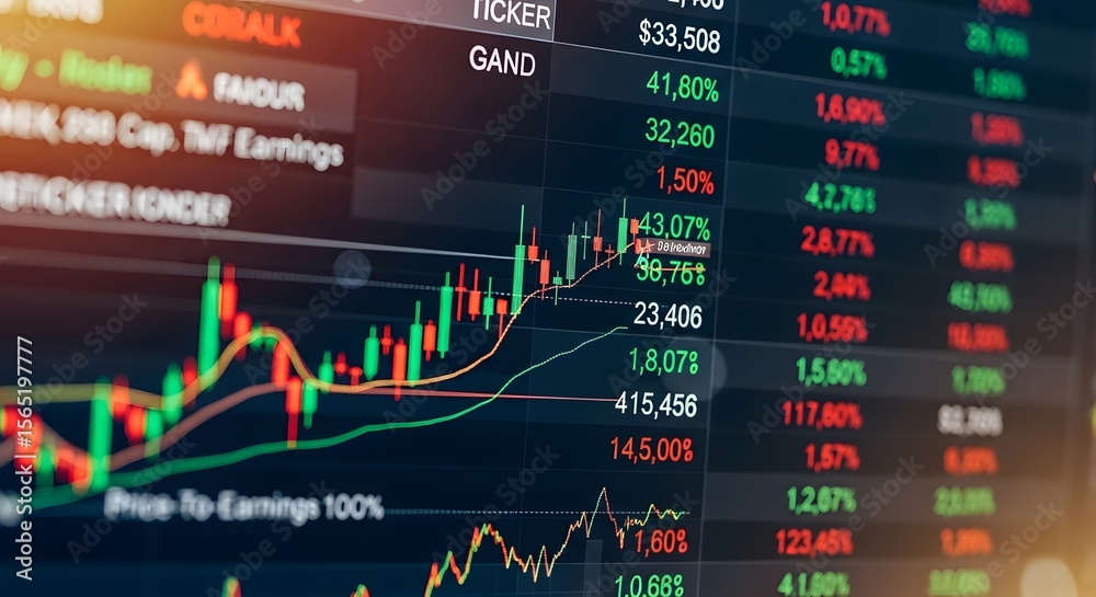Obraz premium stock market graph on the screen