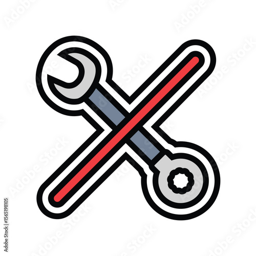 no assembly required color icon vector illustration