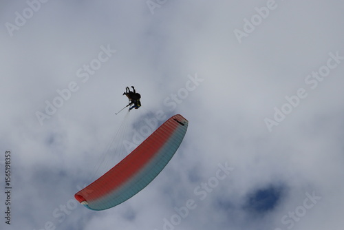Colorful Parasails Flying Above the Ocean on a Sunny Coastal Day