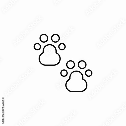 animal paw prints icon sign vector