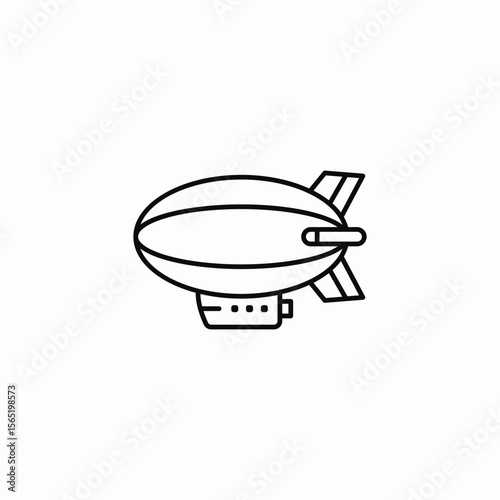 airship blimp balloon icon sign vector