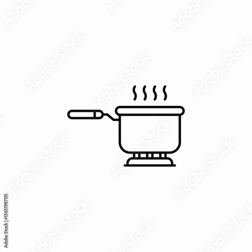 boiling saucepan stove icon sign vector