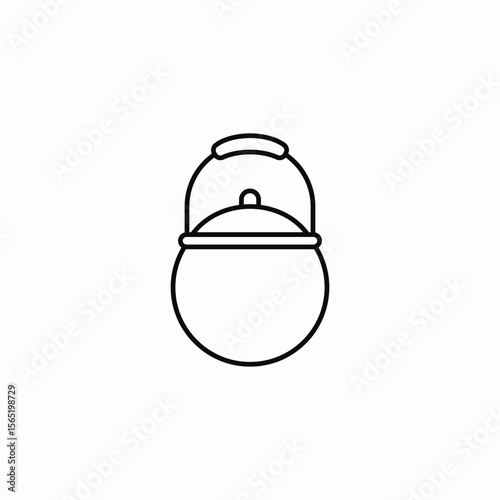 camping pot handle icon sign vector