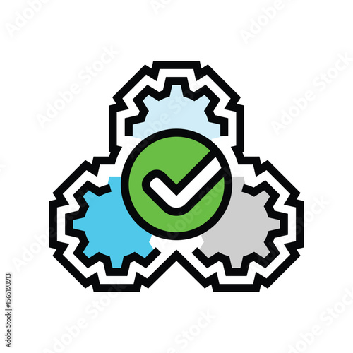 automatic function color icon vector illustration