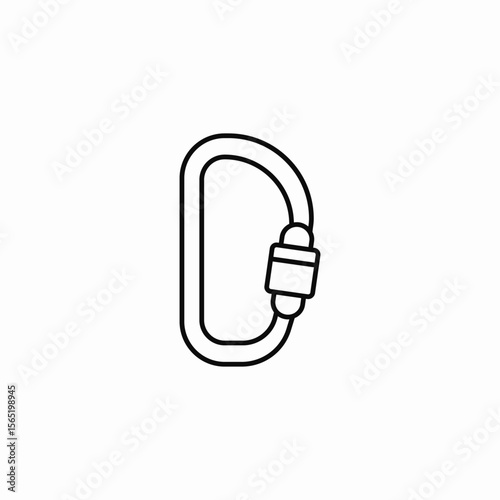 climbing carabiner metal icon sign vector