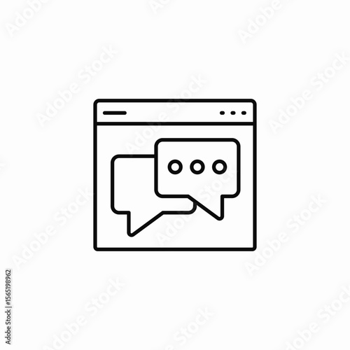 chat browser window icon sign vector