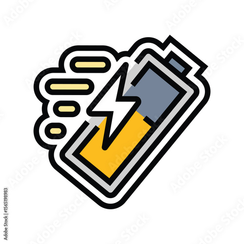 fast charging color icon vector illustration