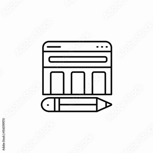 content editing website icon sign vector