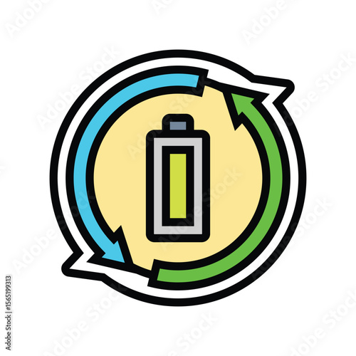 rechargeable battery color icon vector illustration