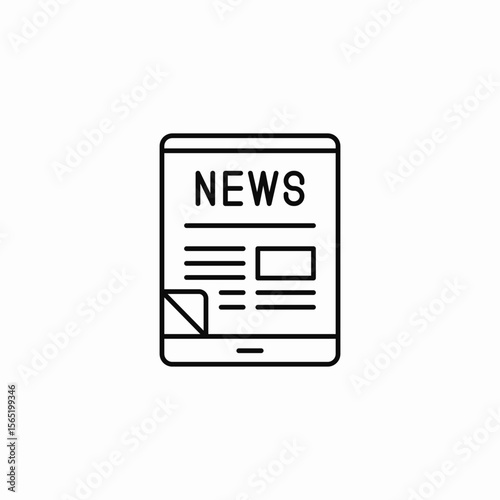 digital news tablet icon sign vector