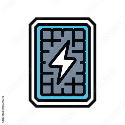 solar powered color icon vector illustration