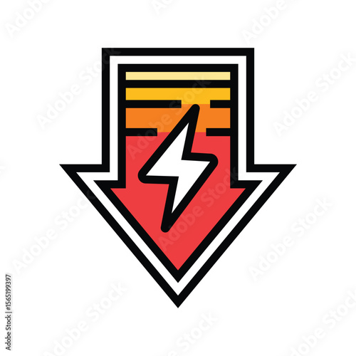 low voltage color icon vector illustration