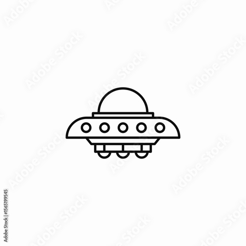 flying saucer ufo icon sign vector