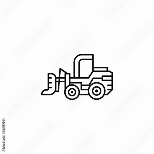 front loader excavator icon sign vector