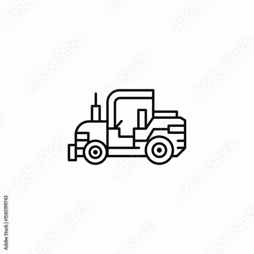 heavy road roller icon sign vector