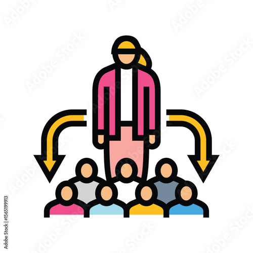 shared leadership roles color icon vector illustration