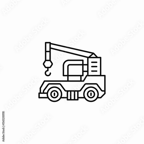 mobile crane vehicle icon sign vector