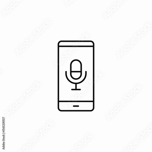 mobile microphone recording icon sign vector