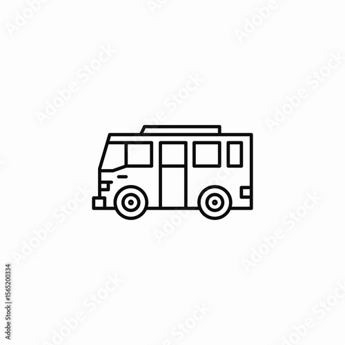 passenger bus transport icon sign vector