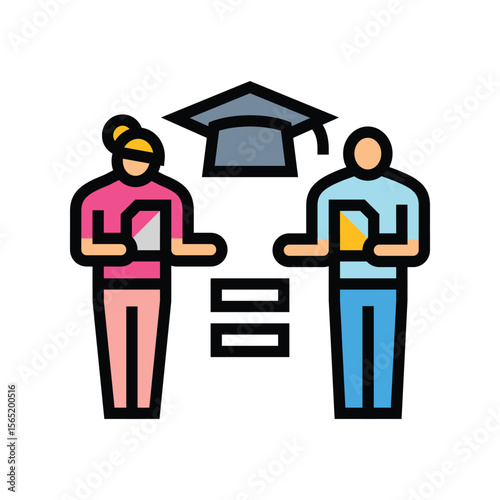 equal access education color icon vector illustration
