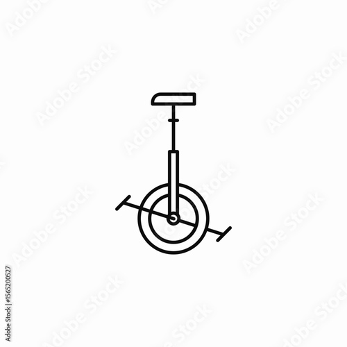 single wheel unicycle icon sign vector