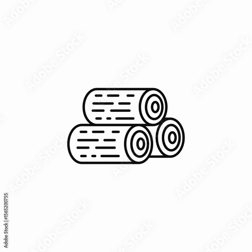 stacked wood logs icon sign vector