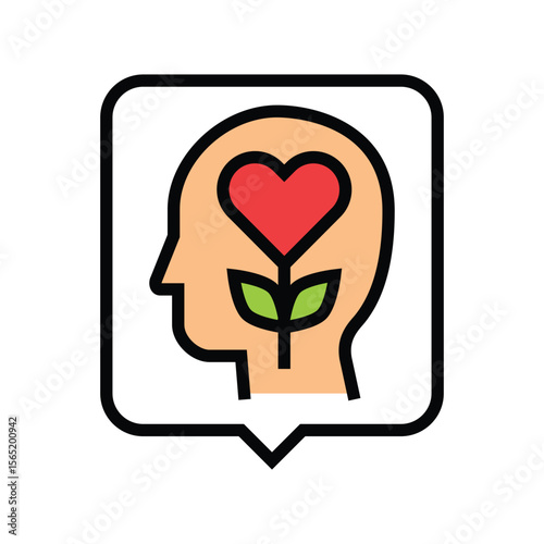mental health services color icon vector illustration