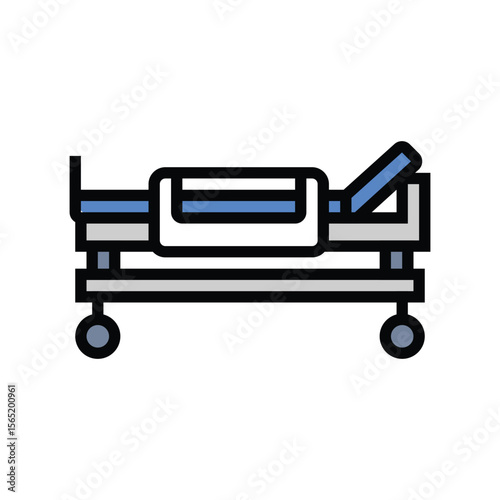 hospital bed availability color icon vector illustration