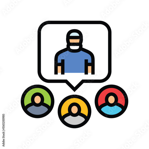 doctor patient ratio color icon vector illustration