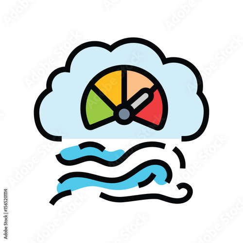 air quality color icon vector illustration