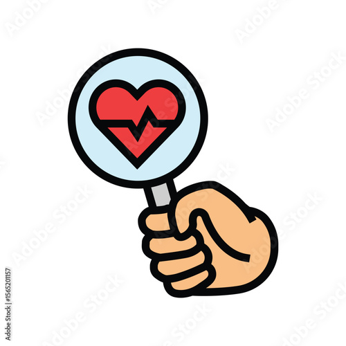 health screening color icon vector illustration
