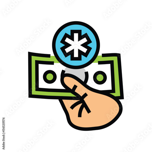 out of pocket medical expenses color icon vector illustration