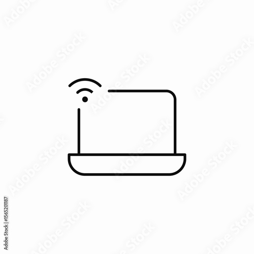 wireless laptop device icon sign vector