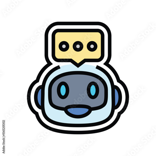 smart assistant support color icon vector illustration