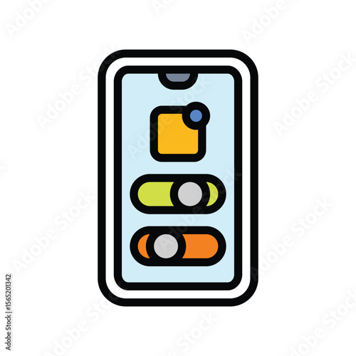 app controlled color icon vector illustration