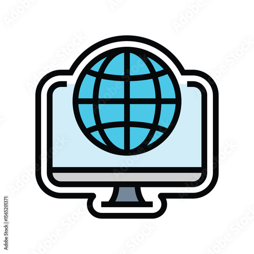 remote access color icon vector illustration