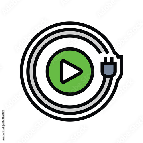 plug play color icon vector illustration