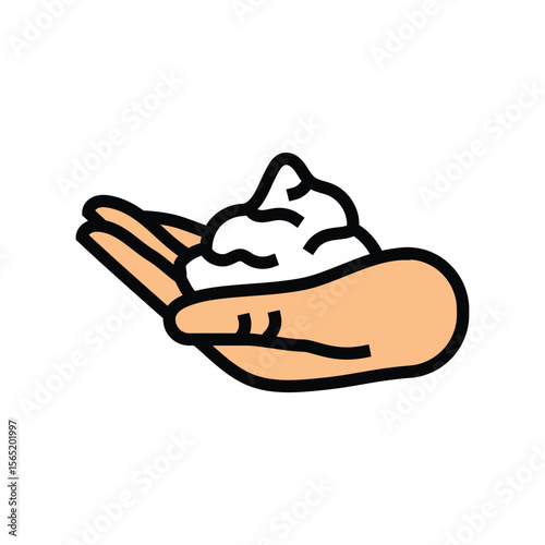 foaming soap hand color icon vector illustration